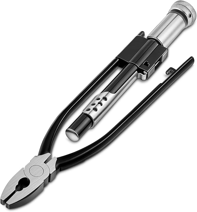 6 Inch Reversible Safety Wire Twister Pliers Left and Right Twists Aircraft Wire Twisting Tool Automatic Metal Lock Twister for Aircraft Auto Industry