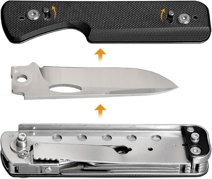 ROXON S505G Flex Shears-Modular Design Multitool with Fixed Big Scissor-Interchangeable Blade of BA01-BA17 & Changeable Implements of FT01-FT12（Black）