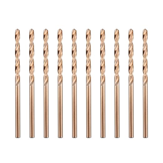 1/32" M35 Cobalt HSS Jobber Length Twist Drill Bit with Straight Shank,Heavy Duty, Pack of 10 PCS, Drilling for Cast Iron, Heat-Treated Steel, Stainless Steel and Other Hard Materials by LU&MN