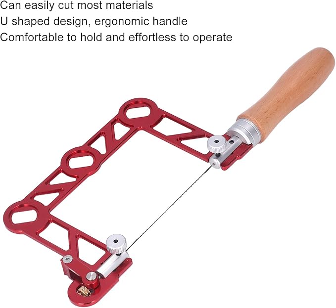 Hand Coping Saw, 3 Inch Mini U-Shape Handsaw with Wooden Handle for Jewelry Making, Woodworking (3 Inch)