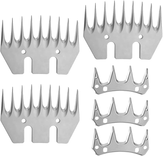 3 Set 9 Tooth Sheep Shears Replacement Blades PRO Universal Blade for All Major Brands Oster GDJOB TAKEKIT BEETRO Dragro Lister Heiniger Sheep Clippers for Sheep Alpacas Goats (9 Tooth Silver)