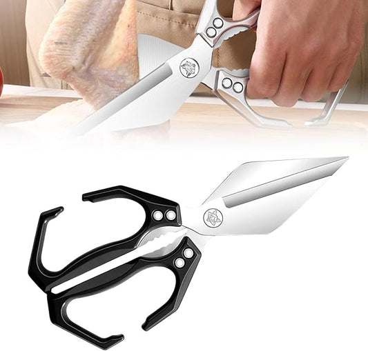 Multifunctional Heavy-Duty Kitchen Shears, Heavy Duty Kitchen Scissors, Poultry Shears with Ergonomic Handle, Food Scissors for Chicken Meat Seafood Bone Cutting, Cooking Accessories (Black)