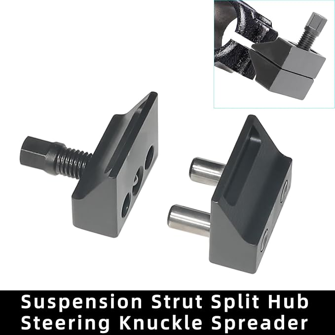 DPTOOL Strut Nut Socket 16mm 18mm 19mm 21mm 22mm 24mm with 12 Point 1/2" Drive Suspension Strut Spreader Socket Tool Suspension Strut Split Hub Steering Knuckle Spreader Tool 9pc Shock Absorber Tool
