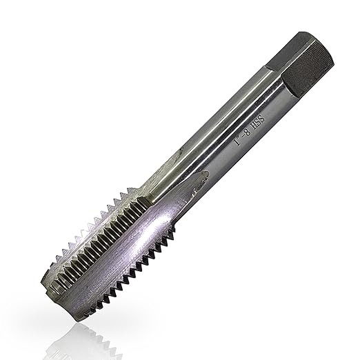 Lzcdelyxiao 1"-8 Tap Right Hand Straight Flute Thread Tap Machine Tap UNC 1"-8 TPI Nominal Diameter 1" Thread Per Inch 8 Fin Thread Tolerance Grade 2B Tapping Thread High Speed Steel HSS