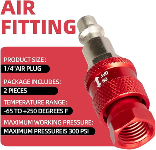 1/4" Female NPT I/M style industrial safety plug; Safety valve to reduce air pressure before disconnect coupler & plug, Eliminate any possible damges or injuries