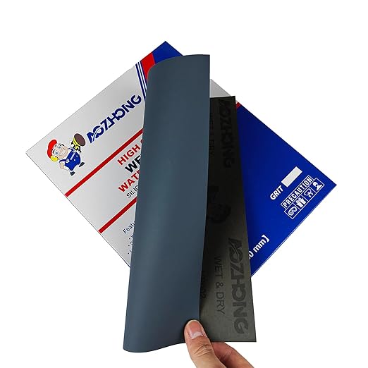 1500 Grit Sand Paper, 9 x 11 Inch, 10 Pcs Wet Dry Sandpaper Sheets, Silicon Carbide for Wood, Metal, Automotive Sanding and Polishing, Waterproof and Durable