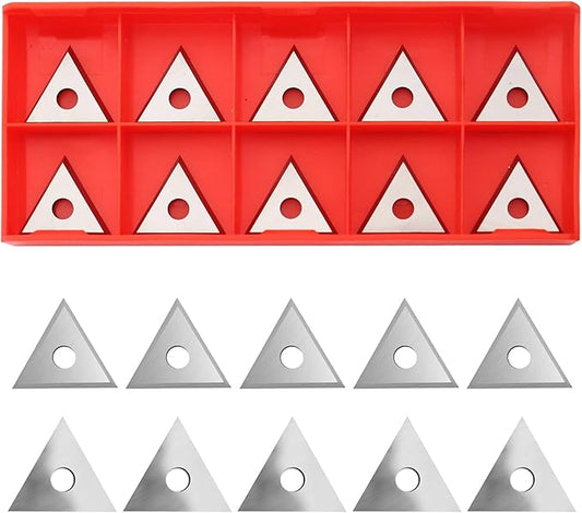 Paint Scraper Blade 1" Triple-Edge Triangle Carbide, 10Pcs Double-Edged Reversible Replacement Blades, Fit for 1in Scraper, for Removing Paint, Glue, Varnish and Rust