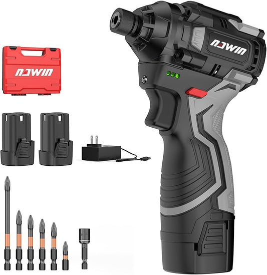 Cordless Impact Driver Kit 16.8V Max Torque 140Nm竊?05ft-lbs竊덳igh Rotation Electric Impact Driver Brushless Motor Continuously Variable Rechargeable 1/4" impact driver 2.0Ah Batteries