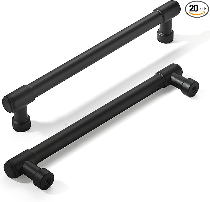 khtumeware 20 Pack 5 Inch(128mm) Matte Black Kitchen Cabinet Handles, Cabinet Pulls Kitchen Cabinet Hardware Cupboard Handles Drawer Handles Dresser Pulls