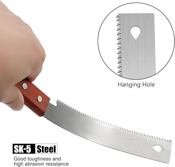 Mini Hand Saw, 6 Inch Flush Cut Saw 17 TPI Trim Saw for Woodworking Tools Small Projects