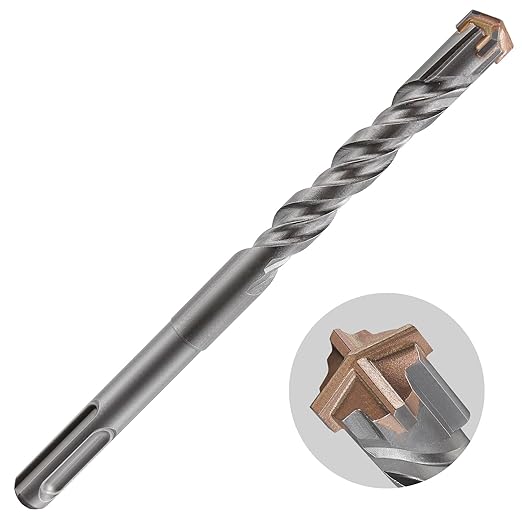 5pcs 1/2" X 6"-4" Cross-Type Double Thread Carbide Drill Bits for Concrete, Brick, Stone, Hammer Drill