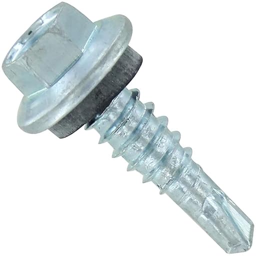 ST Fastening Maxx SteelBinder Metal to Metal #14 x 7/8" Stitch Galvanized Screws with EPDM Rubber Washer, 250-Count - Designed for Metal Roofing and Siding Panels