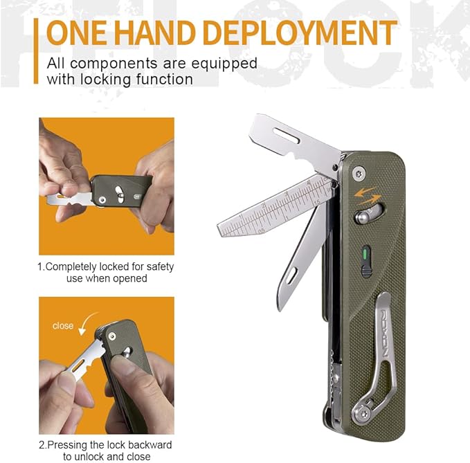 ROXON S505G Flex Shears-Modular Design Multitool with Fixed Big Scissor-Interchangeable Blade of BA01-BA17 & Changeable Implements of FT01-FT12（Green）