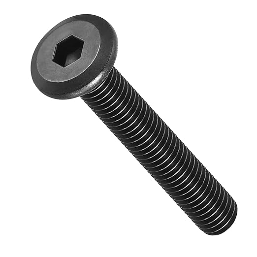 METALLIXITY Flat Head Hex Socket Cap Screws Bolts(M8-1.25x50) 10Pcs, Steel Hex Socket Furniture Bolts Screws - for Furniture Woodworking Project, Black
