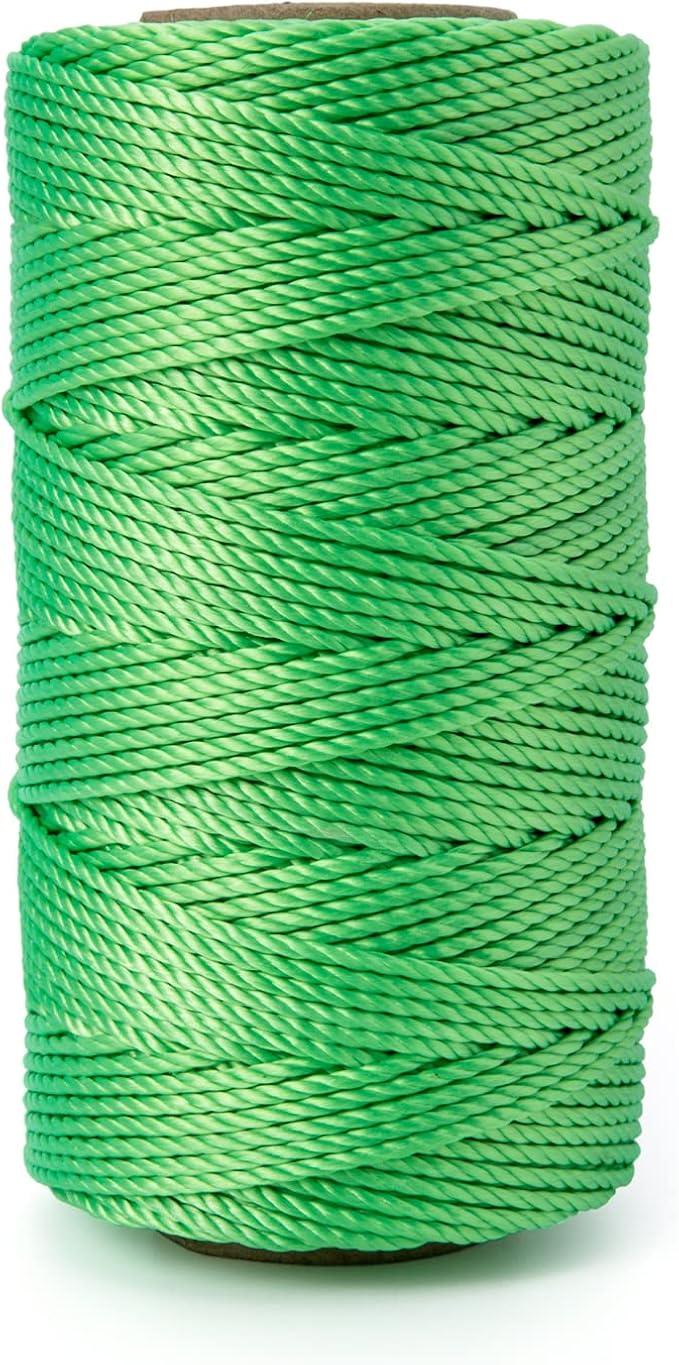 HONGDA Twisted Nylon String, #18 x 270FT Mason Line String, Nylon Twine for Masonry Job, Trot Line, Decoy Line, Net Making and Mending, Workshop, Crafts, Gardening