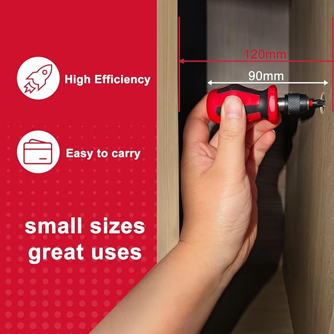 Magnetic 2PC Mini Changeable Head Manual Screwdriver Holder, Quick Change&Release 1/4??Hex Bit Extension Holder