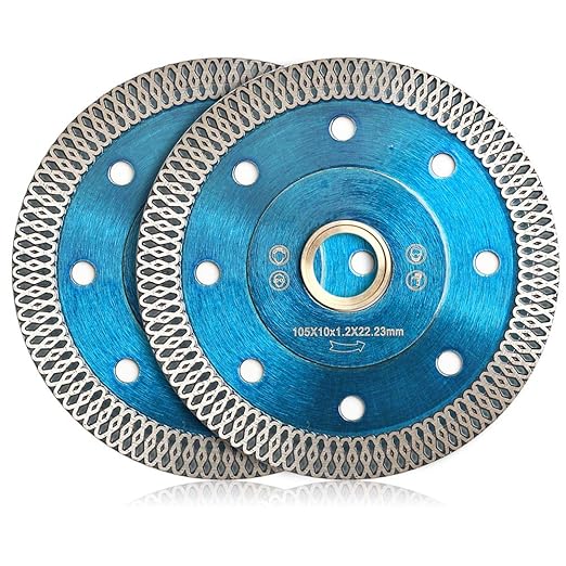 2Pack 4" Super Thin Diamond Blade Cutting Porcelain Tile Blade for Granite Marble Ceramic Wet or Dry Cutting (4"-2)