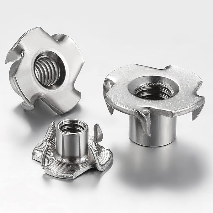 100pcs M4x8 T-nut 304 Stainless Steel Four-jaw - for Home, Hotel Outdoor Threaded Insertion
