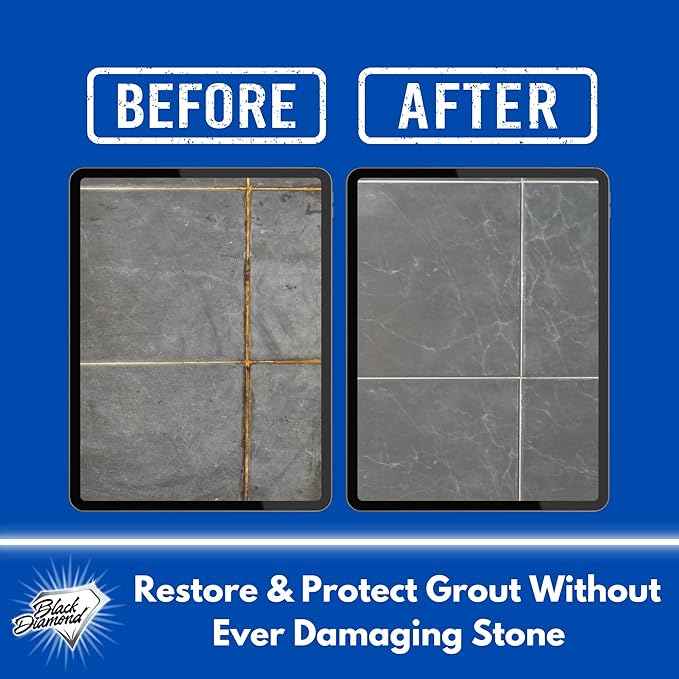 Granite Plus (Cleaner & Sealer) Deep Cleans & Seals All Natural Stone Countertops + Ultimate Grout Cleaner with Brush ??Safe for Natural Stone - Acid Free - Lifts Dirt & Stains (2pack)