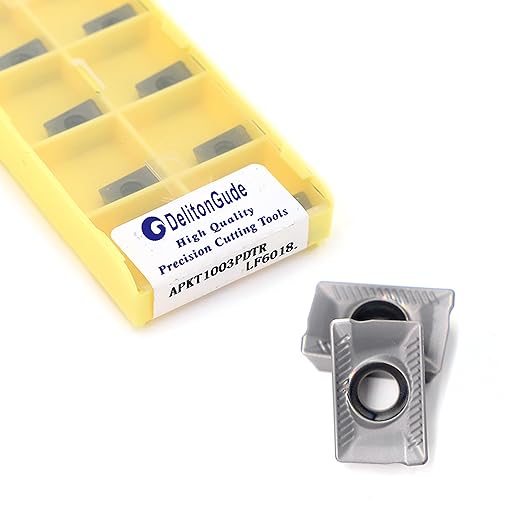 10pcs APKT1003PDTR CNC Lathe Indexable Solid Carbide Milling Turning Insert for The Finishing of Steel and Other Metal (APKT1003PDTR LF6018)