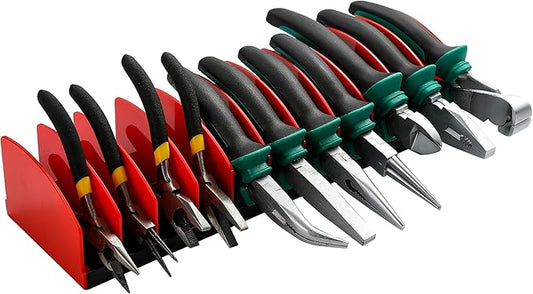 Plier Organizer Rack, Pliers Holder with Non-Slip Rubber Base and Adjustable Dividers, 11-Slot Tool Box Organizer, Cutter Organizers, Tool Drawer Organizer(Pliers Not Included)
