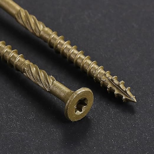 #10 * 3-1/2" Deck Screws, (883pcs) 15 lbs.Exterior Wood Screws, Rust Resistant epoxy Coated, Bronze, T25 Star Bit