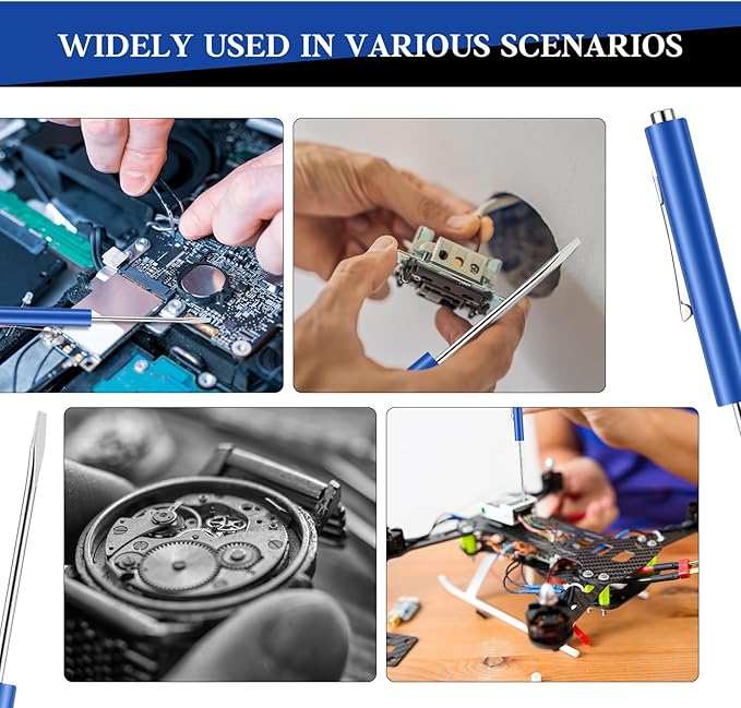 6 Pieces Pocket Screwdriver Mini Tops And magnetic pocket screwdriver with A Single Blade Head for Mechanical, Electrician (blue)