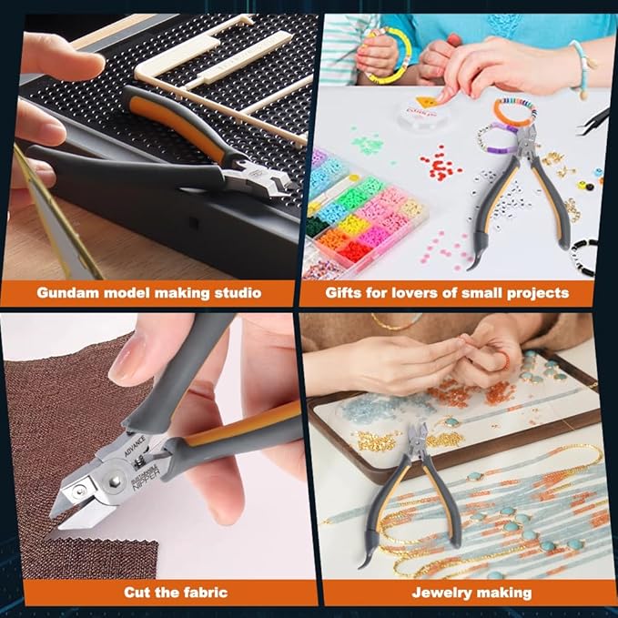 Model Nippers for DIY Model Building Replaceable Blade, Gundam Model Tools for Plastic Models, Ultra-thin Single-edged Non-slip Grip, Sharp Cutters, KJ025