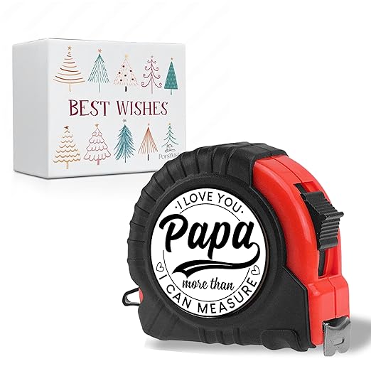 Papa Gifts - Papa Birthday Gifts from Son, Grandkids, Granddaughter, Grandson - Best Gifts for Papa - Woodworking Carpenter Measuring Tape
