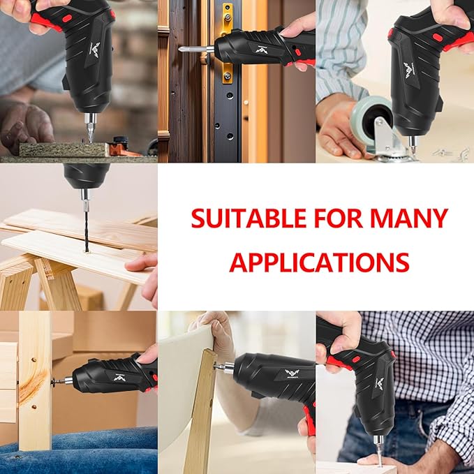 28 in 1 Electric Screwdriver Cordless Rechargeable Small Power Drill Set 3.5Nm Max Torque Electric Rotatable with LED Light Screwdriver for Home Office DIY Tools (Black)