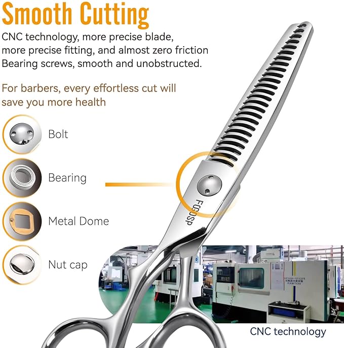 Left Handed Hair Thinning Scissors 6??Professional Barber Scissor Japan VG10 CNC Ultra-Precise Cuts, Razor Sharp Blades 25 Teeth Thinner Hair Shears for Women & Men 20% Thinning Rate