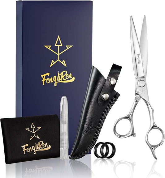 High-end Professional Extremely Very Sharp Barber Hair Cutting Scissors Hairdresser Shears For Hair 6.3 Inch Haircut Scissor Made Of Dynamic Steel Alloy For Hairdressing Salon and Home Use