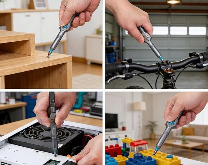 aiyun Magnetic Screwdriver Set, DIY Ratchet Screwdriver Set, Multi Bit Magnetic Drive Set with Detachable Ratchet Handle, Portable Precision Repair Tool Kit for Furniture Computer Bicycle (24)