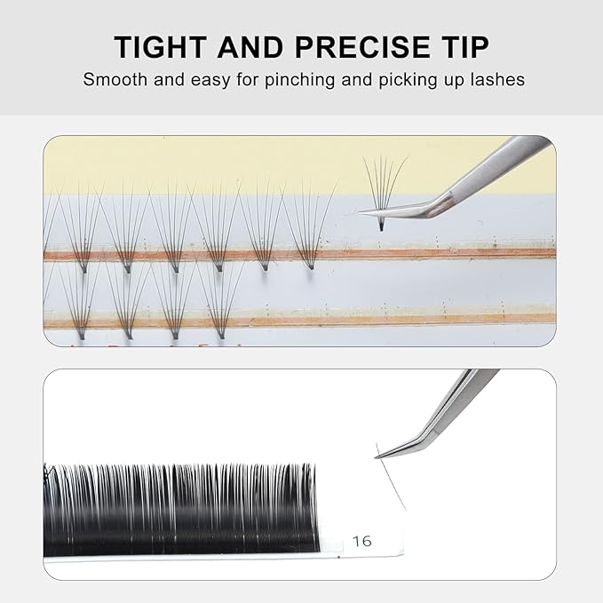 Ms.Queen Eyelash Tweezers for Lash Extensions,Precision Lash Extension Tools for Isolation,Classic and Volume Lash Extension Applying