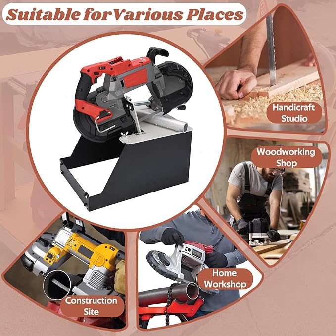 Heavy Duty Alloy Steel Portable Band Saw Stand for Milwaukee 2729-20 Portable Bandsaw, 2-in-1 Versatile Portable Bandsaw Table for Vertical & Horizontal Bandsaw (Saw Not Included)