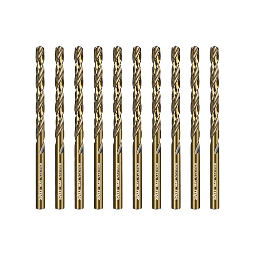SALI Cobalt Drill Bit Set, 10Pcs 7/32" M35 High Speed Steel Jobber Length Drill Bit Kit for Hardened Metal, Stainless Steel, Cast Iron, Wood and Plastic, with Index Storage Case