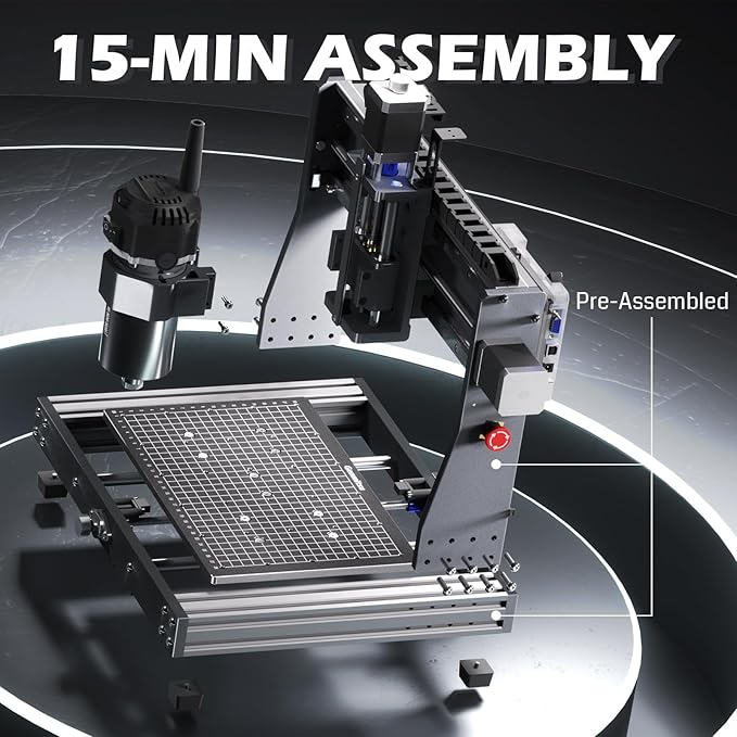 SainSmart Genmitsu 3020-PRO Ultra CNC Router Machine, All-Metal Engraver, Upgraded 710W Spindle for Metal, Wood, Acrylic, PCB, MDF, 60mm Stepper Motor, Work Area 11.8"x8.1"x3.1"