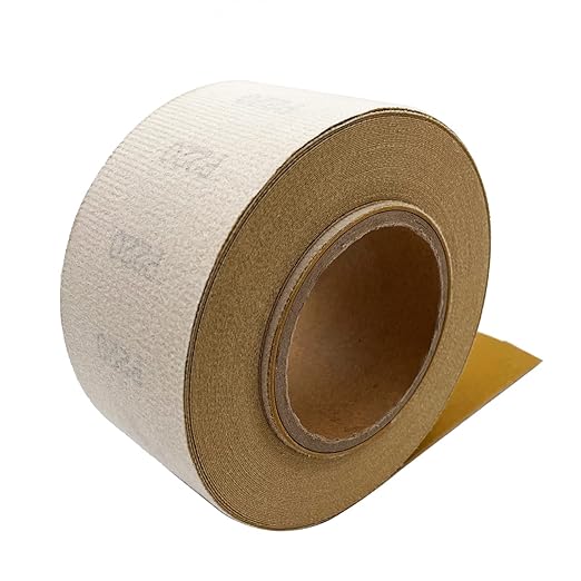 220 Grit Hook and Loop Sandpaper Roll, 2-3/4" X 20 Yard Aluminium Oxide Hook-and-Loop Backed Sand Paper Emery Cloth for Wood Furniture Finishing Metal Sanding Polishing and Woodworking