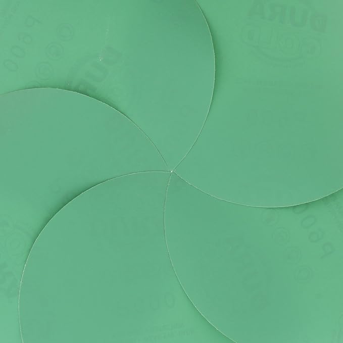 Dura-Gold Premium 6" Green Film PSA Sanding Discs - 600 Grit (Box of 25) - Self Adhesive Stickyback Sandpaper for DA Sander, Finishing Fine Cut Abrasive - Sand Automotive Car Paint, Woodworking Wood
