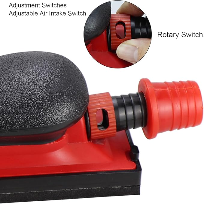 Adjustable Hand Sanding Block, Brushed Chassis Hand Sander with Dust Extraction, Ideal for Woodworking, Home Cleaning, ABS Material