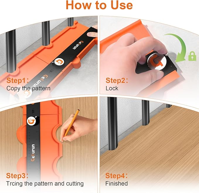 Contour Gauge (10+5 Inch) Unlimited Connection Profile Tool with Lock, Christmas Gifts for Men Dad Husband Him, Stocking Stuffers for Men Super Contour Duplicator Men Gifts Woodworking Tools for Men