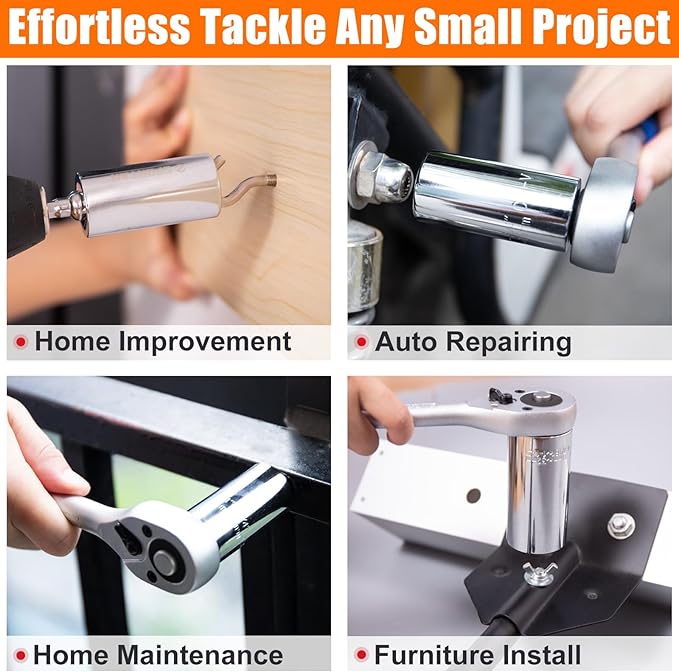 Spurtar Universal Socket Set(11-32mm 7-19mm) for Unscrew Any Bolt Multi-Function Universal Socket Tool with 3/8" 1/2" Power Drill Adapters Birthday Gift for Dad, Husband, Man, Handyman, Father Gadgets