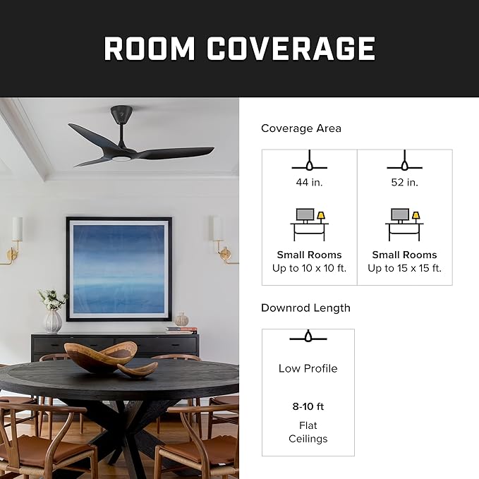 Big Ass Fans ??Haiku L, Smart Ceiling Fan ??Energy Efficient Cooling for Home, Bedroom, Office, Living Space, and More ??16 Lighting Settings with 7 Speed Settings ??52??- Cocoa/Black