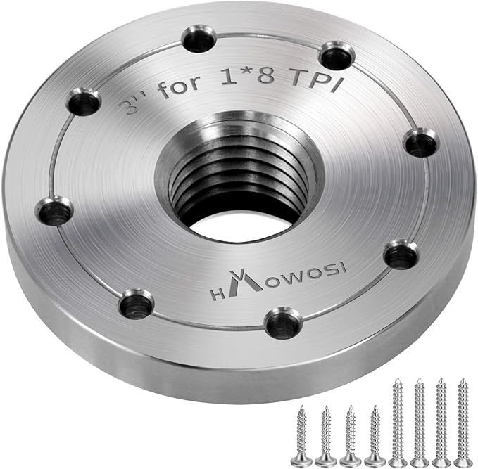 3" Steel Wood Lathe Faceplate,Faceplate for Wood Lathe,Lathe Face Plate Fit for 1" x 8TPI Spindle without Screwchuck