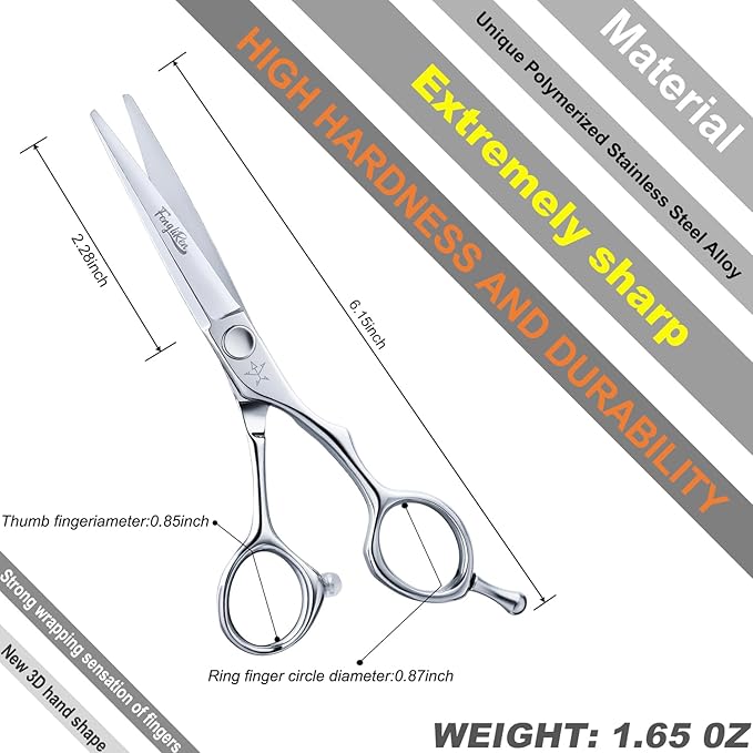 High-end Professional Extremely Very Sharp Barber Hair Cutting Scissors Hairdresser Shears For Hair 5.5 Inch Haircut Scissor Made Of Stainless Steel For Hairdressing Salon and Home Use