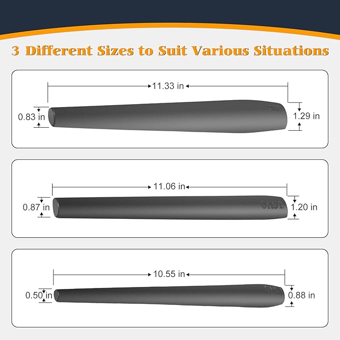 Blacksmith Drift Kit Bladesmith Hammer Eye Drift Tool Set For Forging Tongs, Tomahawk, Axe (3 Pack with Different Sizes)