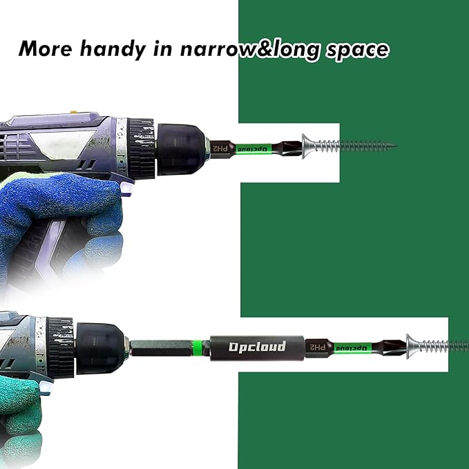 Impact #2 Phillips Screwdriver Bit Set, 26 Pieces 2?쒾2 Steel Magnetic PH2 Tips Driver Power Bit Set with Extension Impact Bit Holder