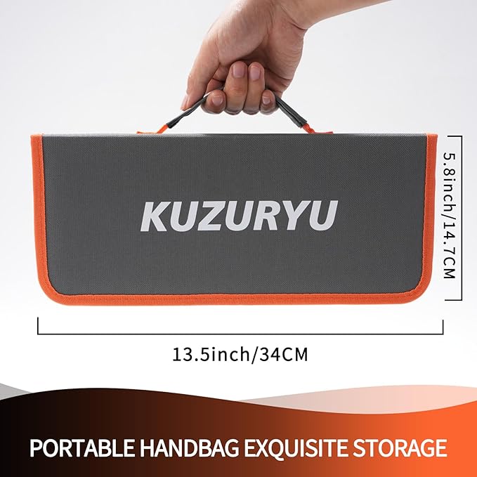 KUZURYU 31PCS Metal File Set - 4 Metal Files for Steel and 12 Needle Files with Steel Brush, Tool Bag, Riffler File, 12 Sandpaper and Gloves, Suitable for Metal and Wood Processing