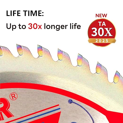2-Pack 6-1/2" 60-Tooth 5/8" Arbor Woodworking Circular Saw Blade,Ultra Finish/General Purpose,Special Anti-Thermal Adhesion Coating on Cutting Edge-TA,High Finish, Long Life,6-1/2" 60T 5/8"