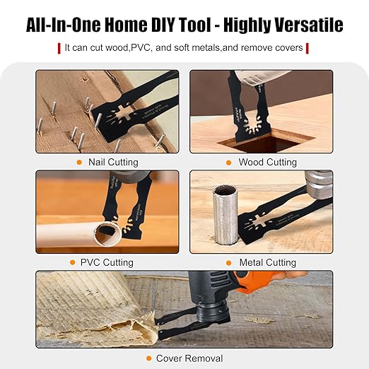 Oscillating Multi-Tool Blade & Scraper for Wood, Plastic, PVC, Soft Metal, Drywall & Paint, Glue, Tile Adhesive, Caulk Removal. Universal Fit Multi-Tool Blades(3PCS)
